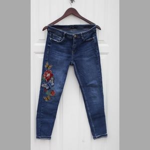 Zara butterfly embroidered jeans